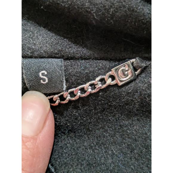 GUESS Wool Blend Coat Women's Small Black Button Front Long Sleeves - Picture 7 of 15